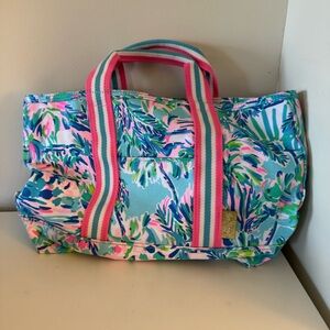 NWT Lilly Pulitzer Mini Mercato Tote in Blue Ibiza Cabana Cocktail